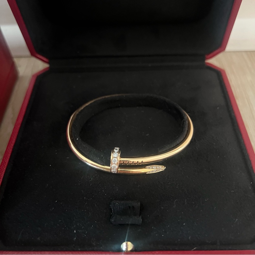 Cartier Juste Un Clou pink gold with diamonds bracelet - Picture 3 of 15